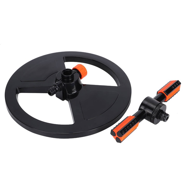 360 fokban forgó automata gyepöntöző, kerti öntözőeszköz, kerek talp 2 karral