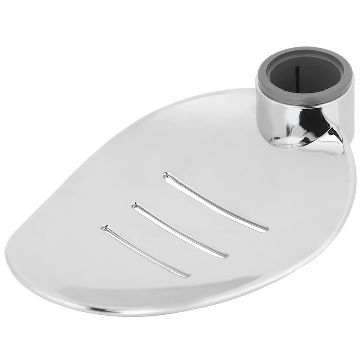 Rozsdamentes acél szappantartó, AMRINUGL, króm felület, lefolyó kialakítás, egyszerű telepítés