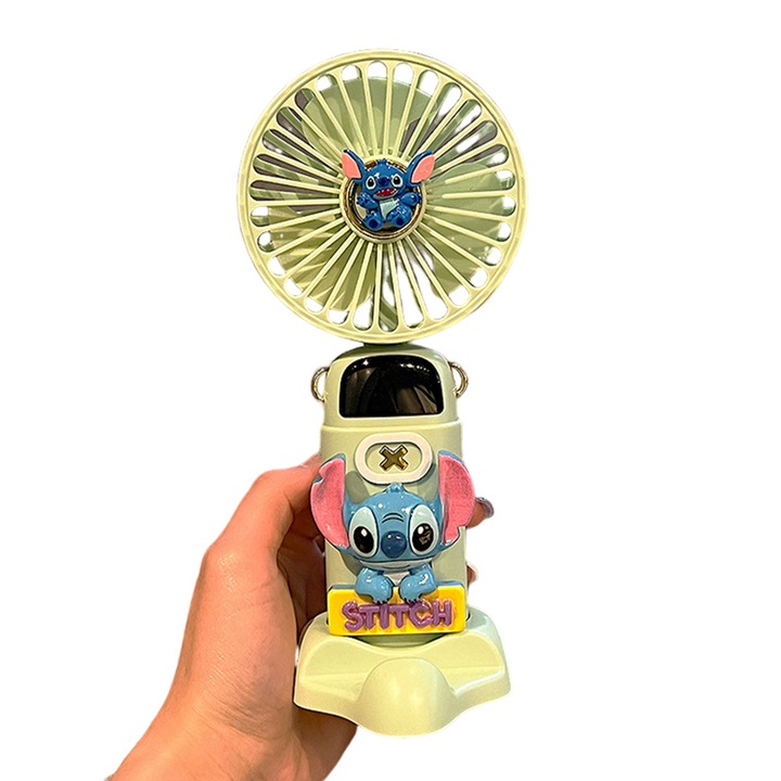 Hordozható ventilátor, TREXORA, öltéses kivitel, 5 sebességfokozat, USB töltés, 500mAh, 3-6 óra üzemidő