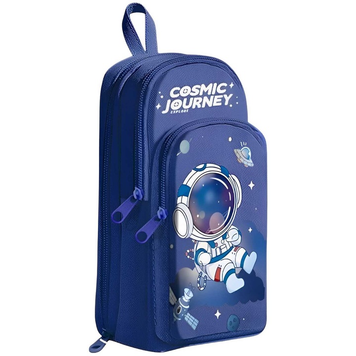 Penar, BYONDSELF®, 3 Compartimente, 6 Regiuni, Potrivit pentru Studenti, Panza, Model Astronaut, Albastru