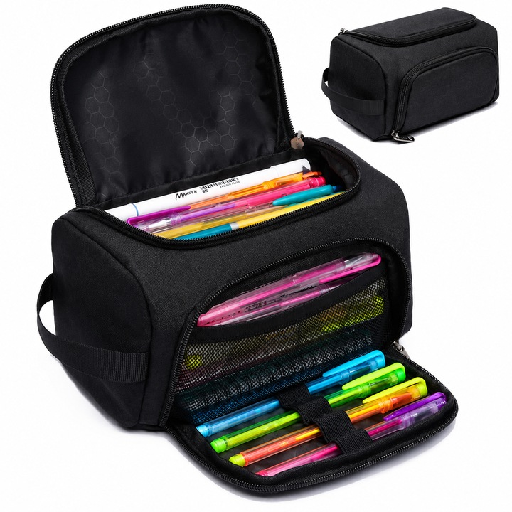 Penar Scolar, BYONDSELF®, Capacitate Mare, Multifunctional, Impermeabil, Oxford, Potrivit pentru Baieti si Fete, Negru