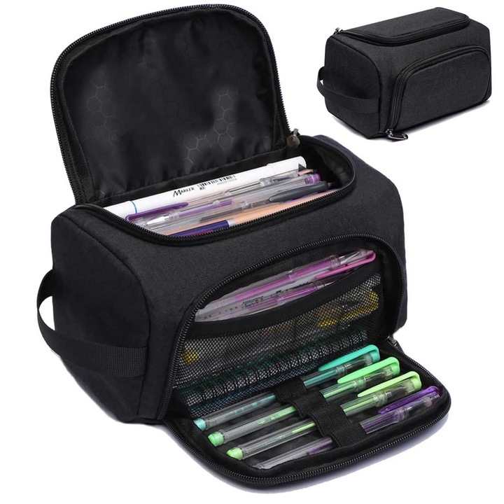 Penar Scolar, BYONDSELF®, Capacitate Mare, Multifunctional, Impermeabil, Oxford, Potrivit pentru Baieti si Fete, Negru