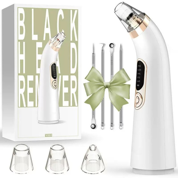 Aparat curatare fata, 3 capete de aspiratie interschimbabile, 5 niveluri de intensitate, incarcare rapida, 174x48x68.5mm, 241g