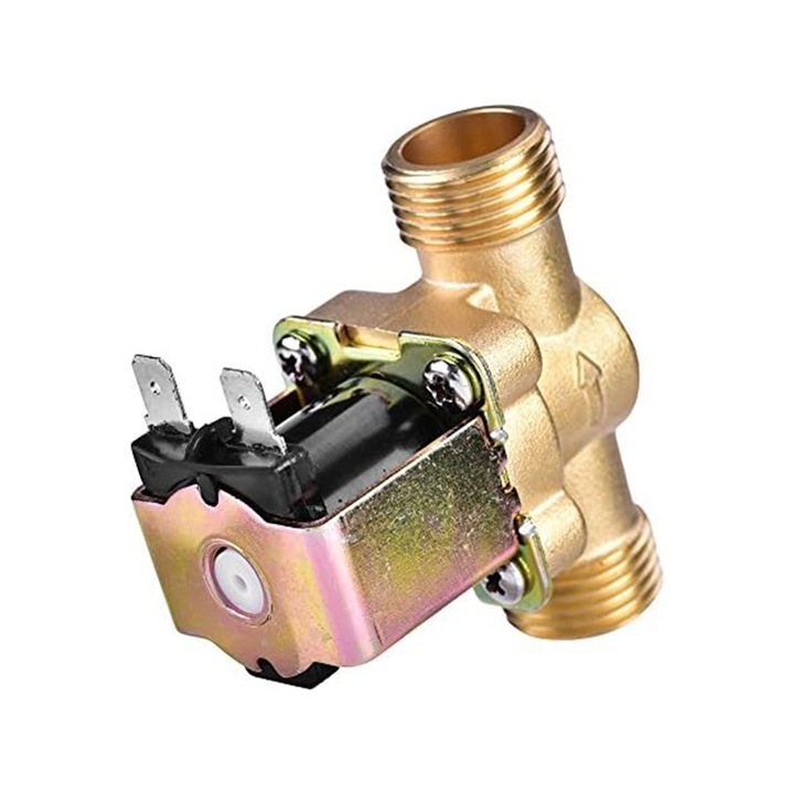 Електромагнитен вентил Rqiurpn G1/2, месинг, устойчивост на висока температура, за управление на вода, 220V, комплект от 1 бр.