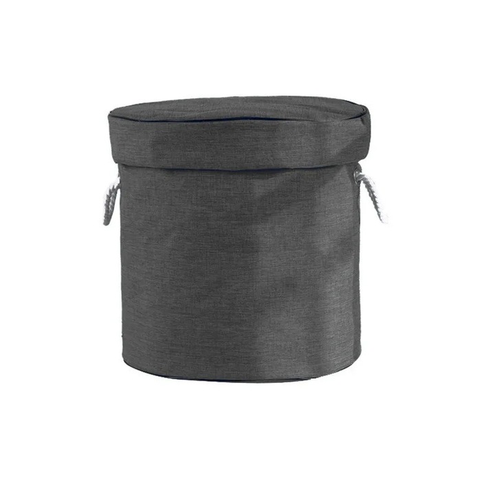 Játéktároló doboz fedéllel, fekete, nagy űrtartalmú