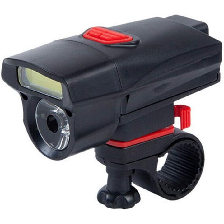 Lumina bicicleta HERUSI, LED dublu, negru, 9x4x4.5cm