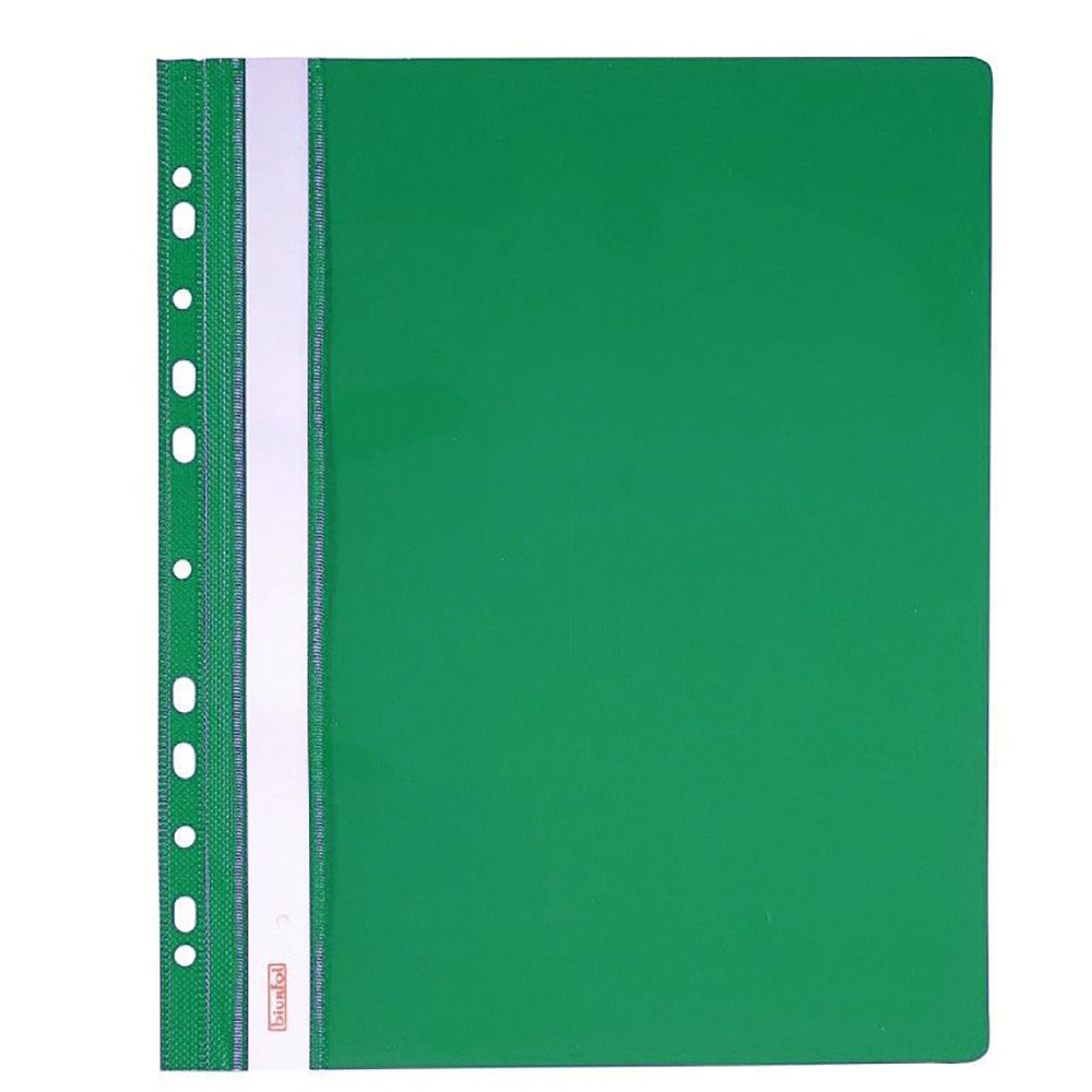 Dosar plastic cu sina si multiperforatii, BIURFOL, 20 buc/set, verde