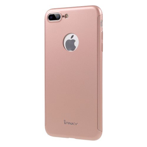 Husa FullBody MyStyle iPaky Original Rose-Gold pentru Apple iPhone 7 Plus acoperire completa 360 grade cu folie de protectie gratis