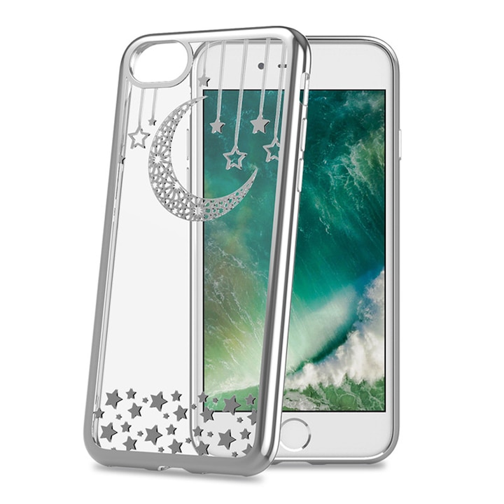 Силиконов гръб Celly LASER, iPhone 8/7/6S/6, Moon
