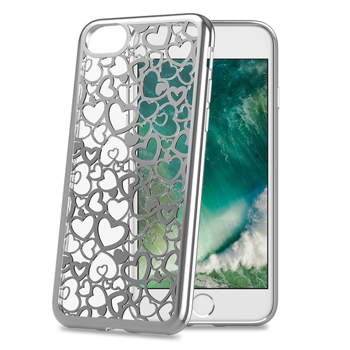 Силиконов гръб Celly LASER, iPhone 8/7/6S/6, Heart1