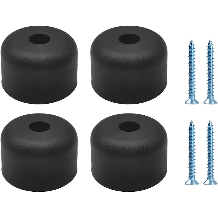 Picioare de canapea set 4 bucati, 50x30mm, plastic negru, capacitate 350KG
