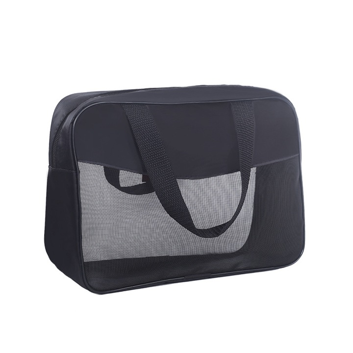 Мъжка козметична чанта, GOGOU®, с мрежа, Издръжлива, Ултралека, 26x19x9 см, Черна