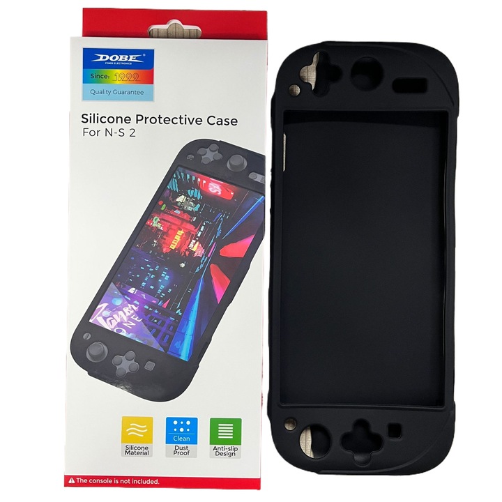 Carcasa protectoare pentru Nintendo Switch 2, design slim, material silicon, neagra