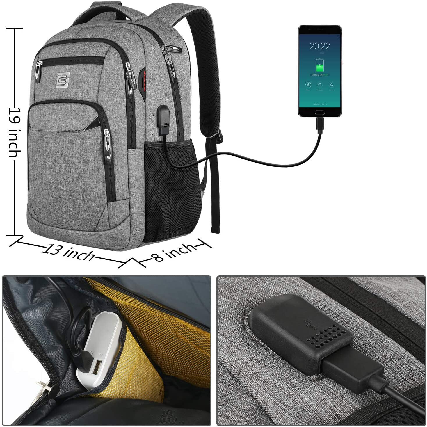 Rucsac laptop calatorie, Enforose, design ergonomic, material rezistent, culoare abanos, pentru barbati