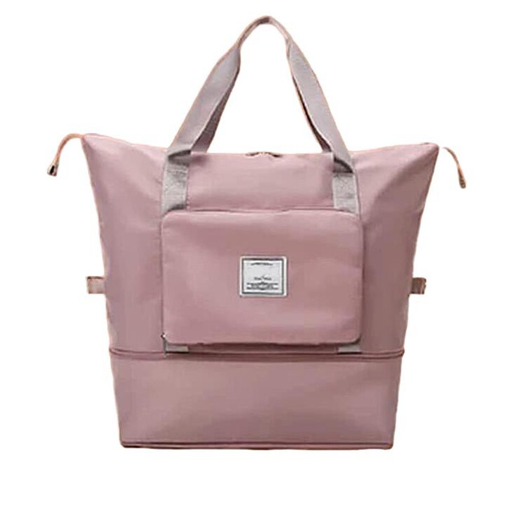 Rucsac pliabil, separare haine uscate si umede, roz, 42x28x23cm