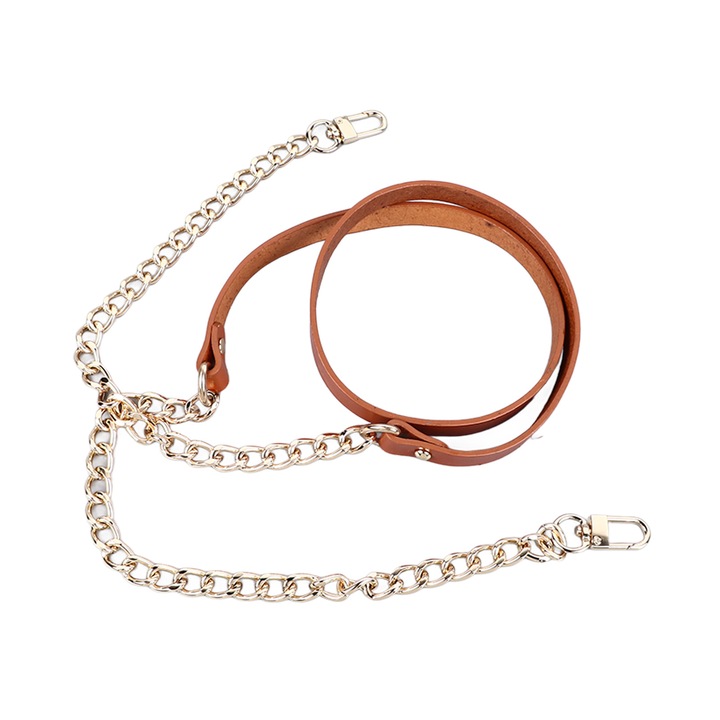 Lant de maner pentru poseta din piele, curele de schimb pentru posete, cu lungime de 47,2 inci, pentru posete crosetate, maro