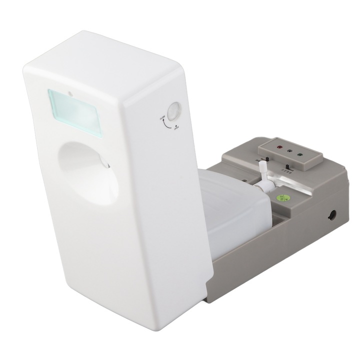 Dispenser de aroma automat, 320ml, 11.5x6.8x21cm, alb/gri