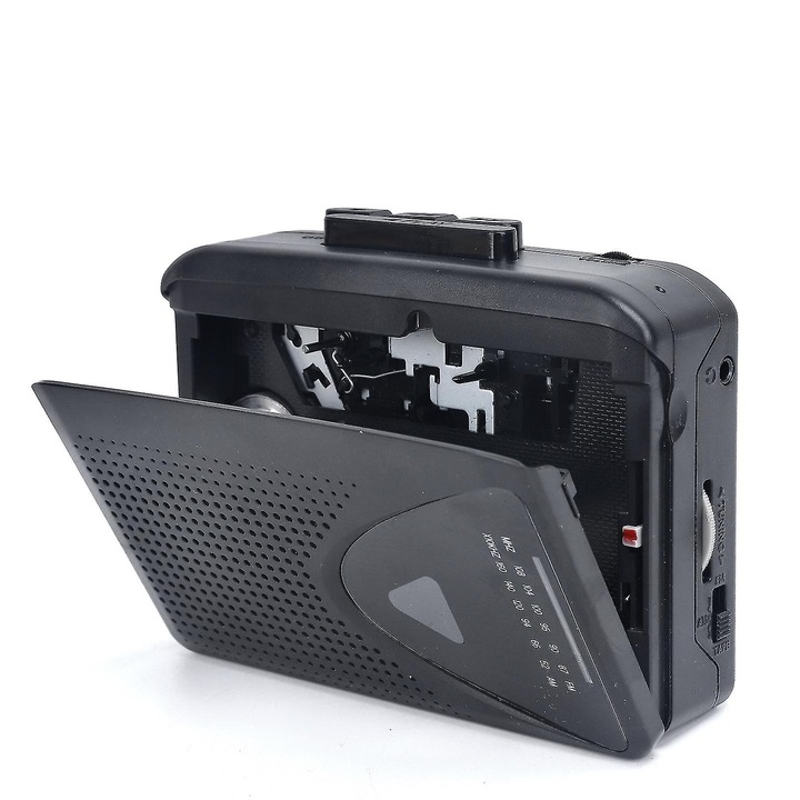 Преносим касетофон, AM/FM радио, черен, 120 x 85 x 39 мм