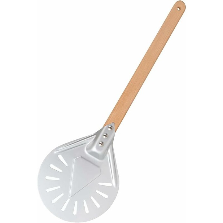 Лопатка за пица 7 инча, алуминиева, сребриста, с неплъзгаща се дръжка