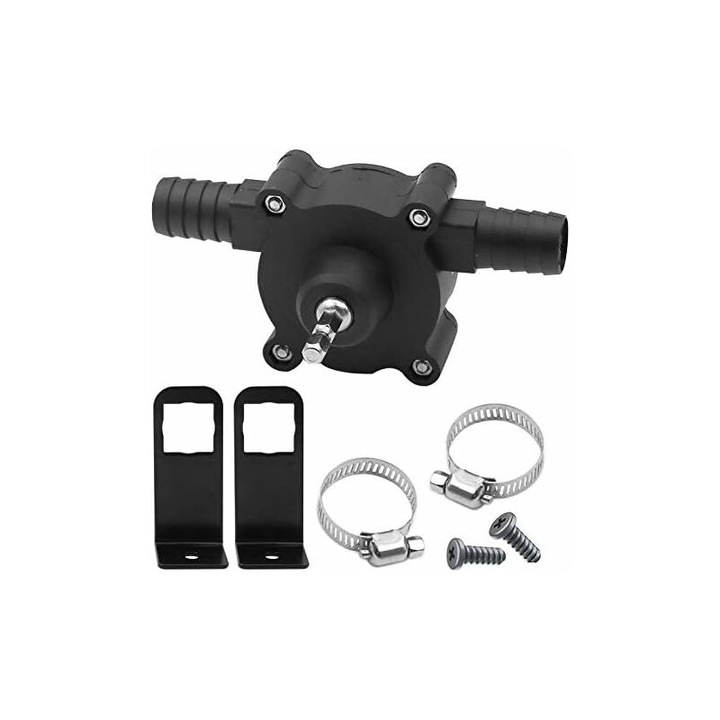 Mini hordozható elektromos vízpumpa, önfelszívó, fúrógép adapterrel, 126x63mm, fekete