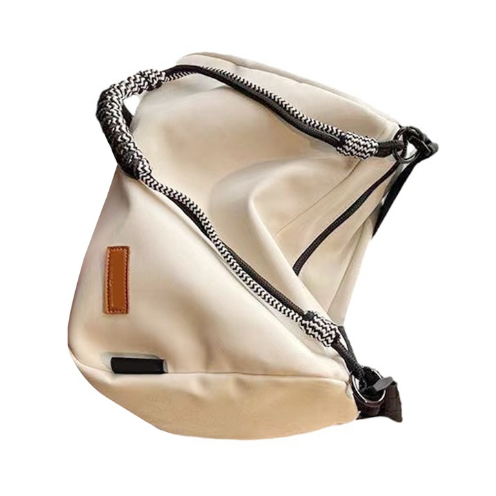 Válltáska vászonból, nagy kapacitású, vízálló, bézs