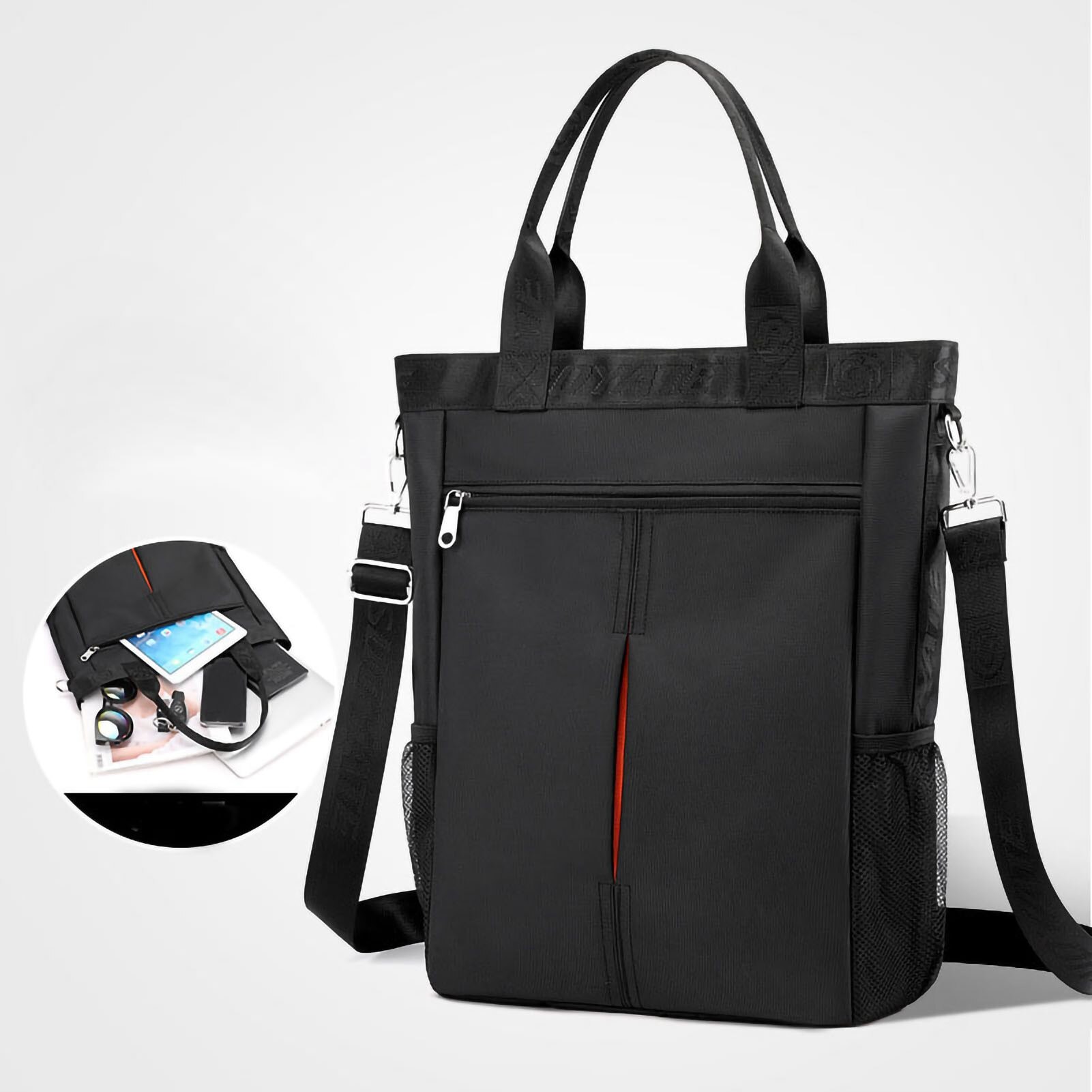 Rucsac pentru laptop, negru, 14 inch, design ajustabil, multiple buzunare