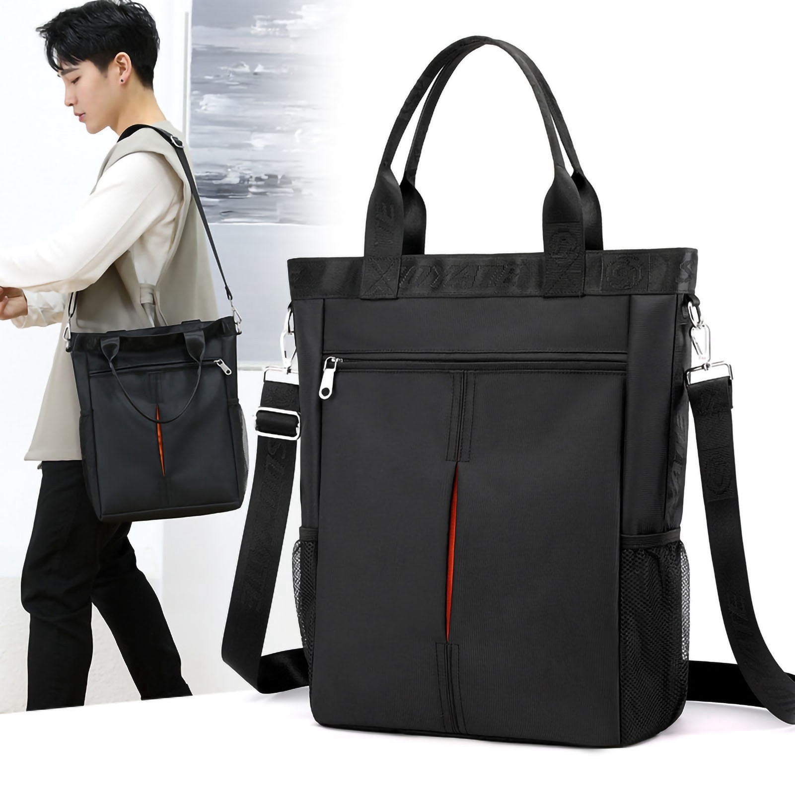 Rucsac pentru laptop, negru, 14 inch, design ajustabil, multiple buzunare