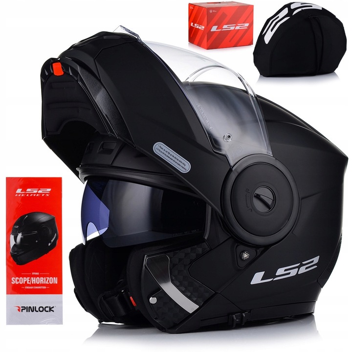 Мотоциклетна каска LS2 FF902 SCOPE II, модулна, с Pinlock 70 MaxVision, 55-56 см, тегло 1750 г, матов цвят