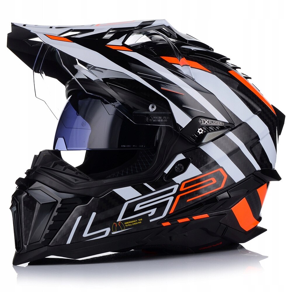 カズプロ Casca motocross LS2 MX701 Explorer, carbon, 57-58cm, cu Pinlock si