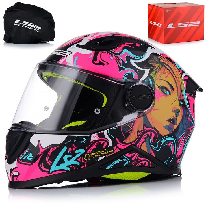 Детска мотоциклетна каска LS2 FF812, 1250 г, вентилирана, хипоалергенна, 49-50 см