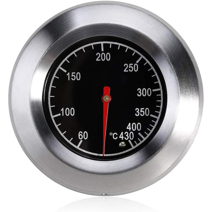 Termometru de gratar din inox, reglabil, indicator de temperatura, 10x15cm