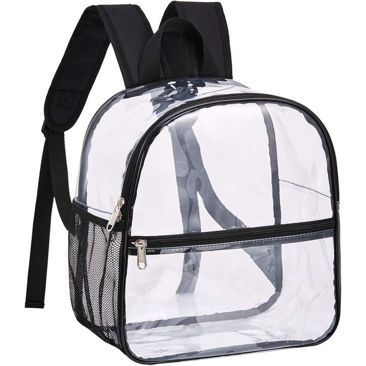 Rucsac transparent Enforose, 12x6x12 inch, pentru evenimente sportive, cu multiple buzunare, design usor