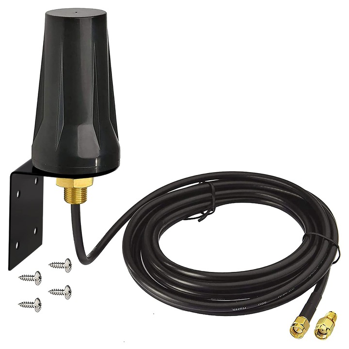 Antena 5G 4G LTE, Fudisenn® 10dBi, 600-6000MHz, rezistenta la apa, 7.5x4.5cm, cablu 3m