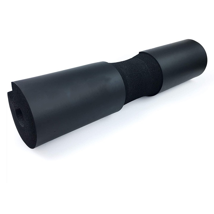 Design anti-alunecare, lavabil - Tampa confortabila pentru genuflexiuni cu mreana pentru bare olimpice si standard, dimensiune portabila, aderenta imbunatatita, potrivita pentru genuflexiuni, fante si impingeri de sold (10*45 cm)