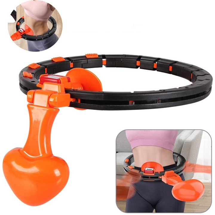 Cerc inteligent versatil, Hula Hoop ponderat pentru antrenament Fitness Hoop, Cerc de fitness pentru talie cu inel de masaj pentru unisex, portabil