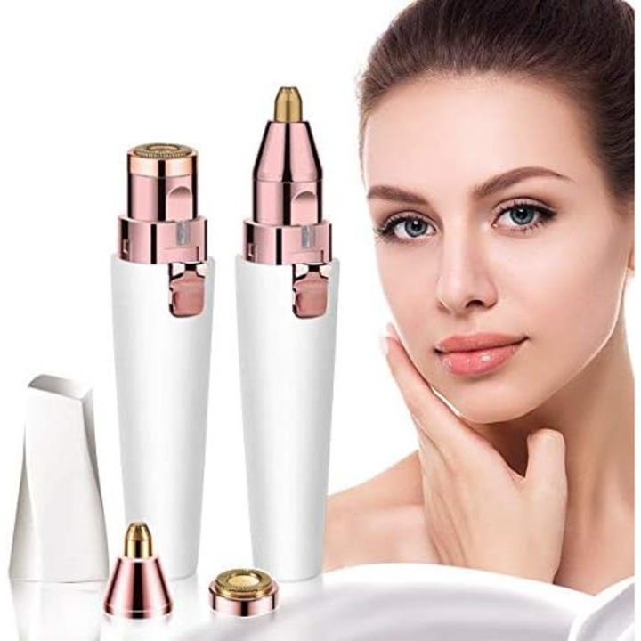 Epilator 2 in 1, reincarcabil, pentru sprancene si fata, utilizare sigura, usor de curatat