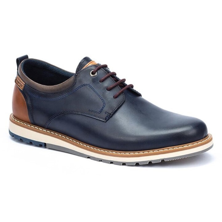 Pantofi barbati Pikolinos, 302997527, Piele naturala, Albastru, Albastru
