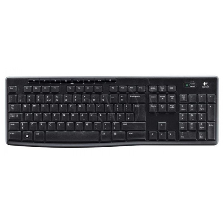 Logitech K270 vezeték nélküli billentyűzet, fekete, standard, ergonomikus, USB