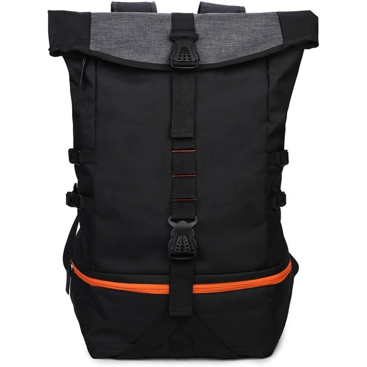 Раница Enforose, ергономичен дизайн, специални отделения за електроника, цвят абанос, памук