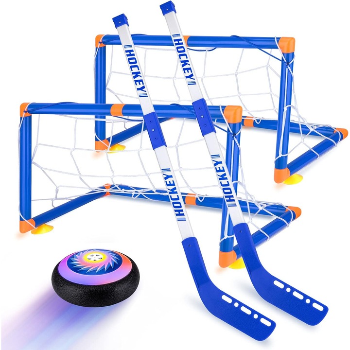 Интерактивен комплект за ховър хокей, идеален подарък за малки деца, с меки брони от пяна и лесно плъзгане по различни подове