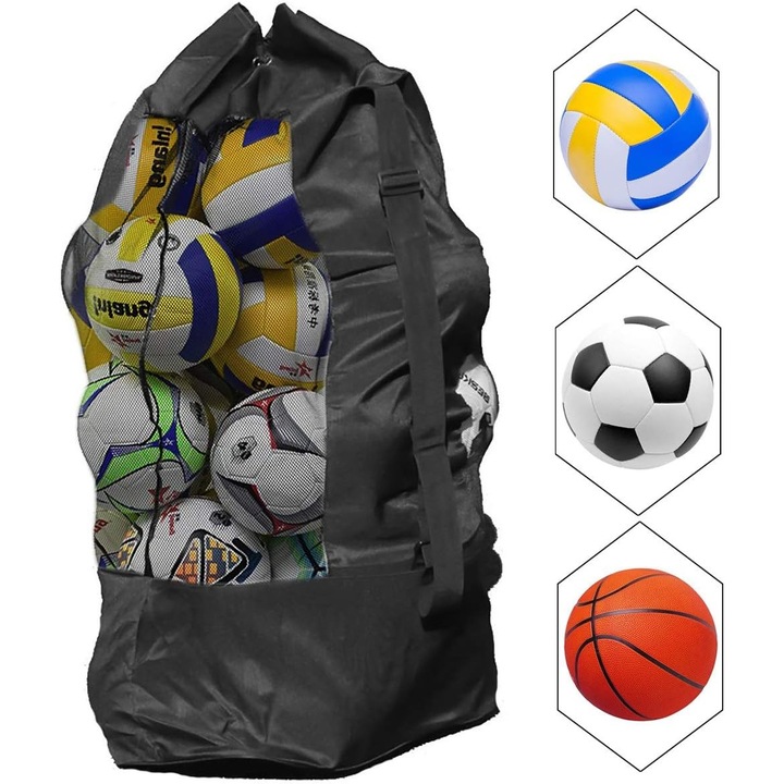 Geanta pentru mingi Enforose, extra mare, rezistenta, curea de umar reglabila