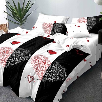 Lenjerie de pat cu doua fete bumbac de lux 2 persoane, 6 piese, rosu Katia116 Lenjerie de pat cu doua fete bumbac de lux 2 persoane, 6 piese, rosu Katia116