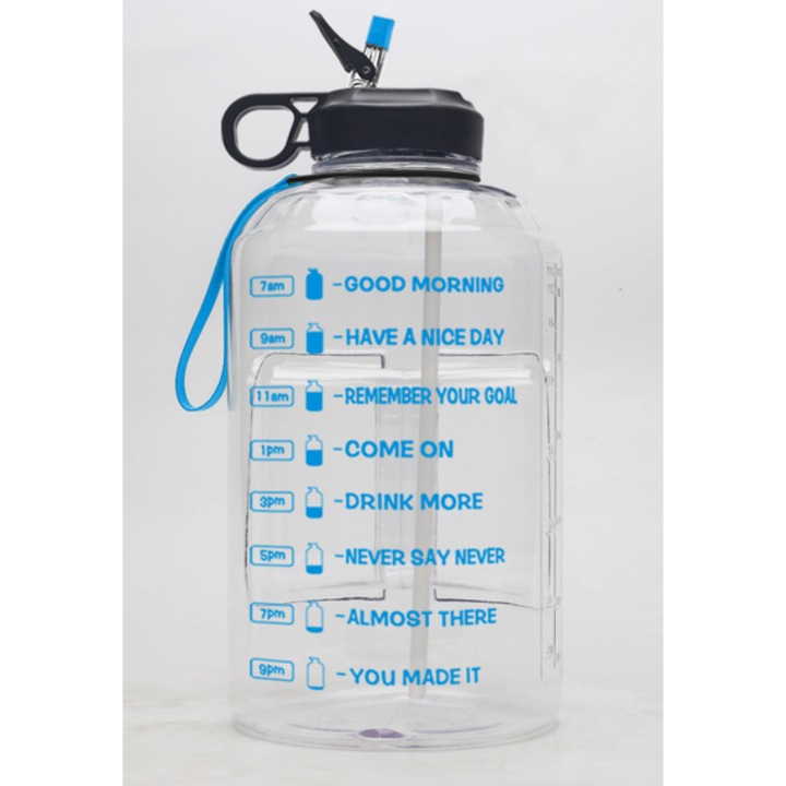 Мотивационна бутилка за вода Enforose, 3.8L, екологична, без BPA, непропусклива, за спорт и фитнес дейности