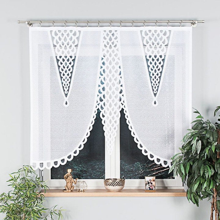 Függöny, Jacquard panel, Felszerelésre kész, 160x140, Marquise, Eryka modell, fehér