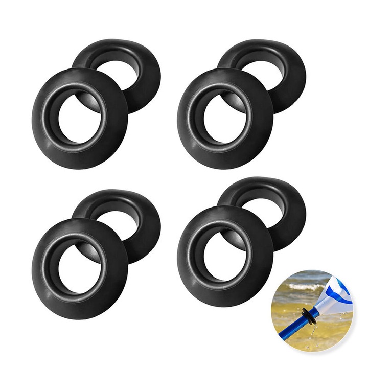 Set 8 inele de picurare kayak, Yakumuz, dimensiune 1"x2.2"x0.55"