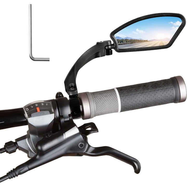 Огледало за велосипед Enforose, лесен монтаж, въртене на 360 градуса, повърхност от неръждаема стомана, устойчивост на удар