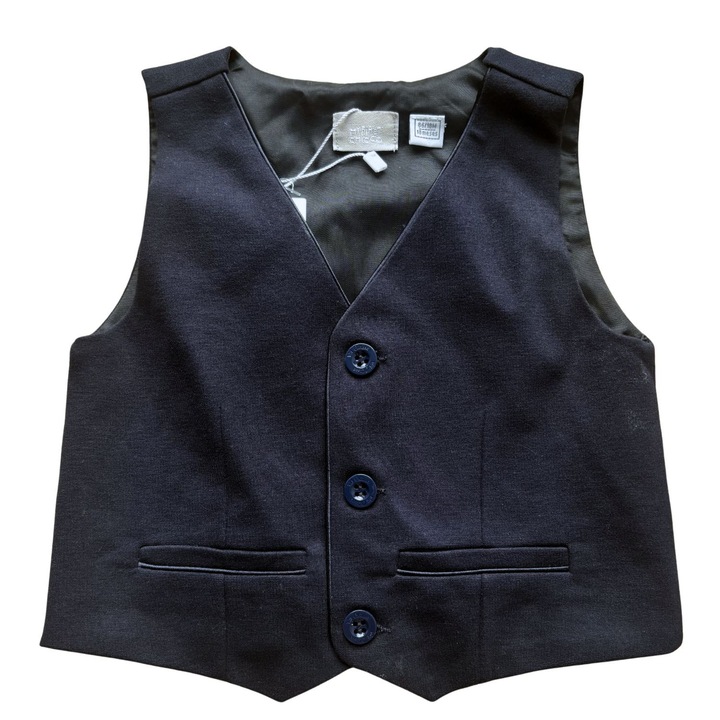 Елек за момче Chicco, меланж, тъмносин, памук, с джобове, 86 см