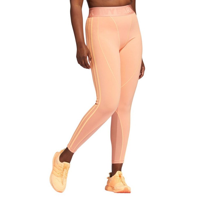 Colanti sport dama adidas, portocalii, poliester/elastan, respirabili, pentru alergare si antrenament, XS INTL