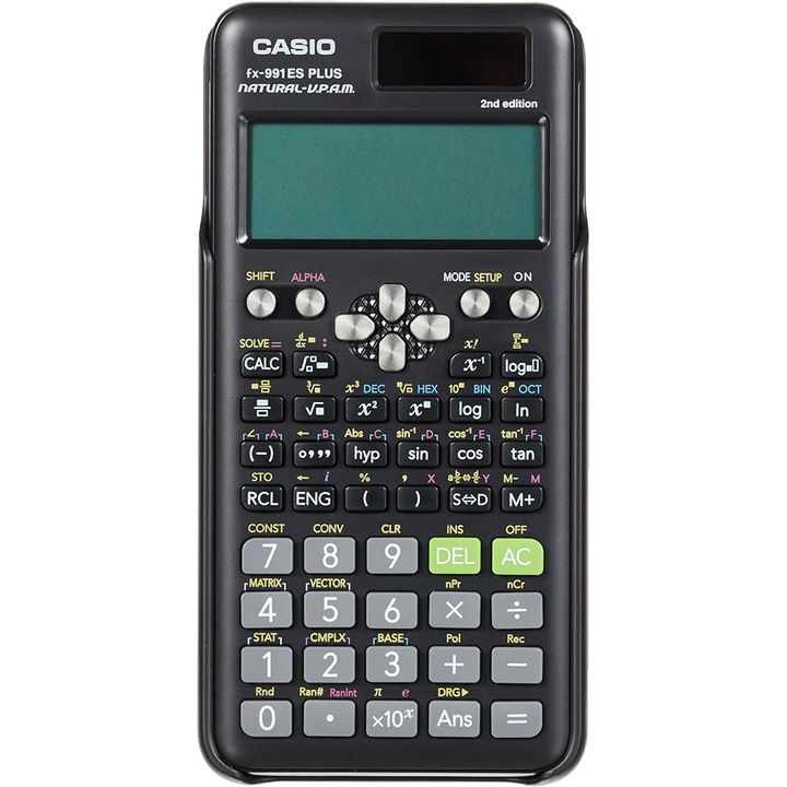 Научен калкулатор Casio EINNENFFER, 417 функции, 16,15 x 7,7 см, ABS, Двойно захранване, За компютри, офис, финанси, Черен