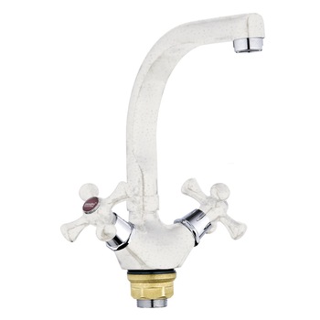 Baterie de bucatarie, ZEGOR, alba, dubla comanda Baterie de bucatarie, ZEGOR, alba, dubla comanda